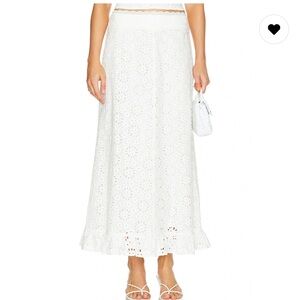 Tularosa Ivory Lace Maxi Skirt